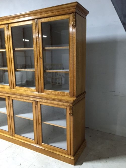 A 19thc Birds Eye Maple Six Door Glazed Bookcase 614945 Www