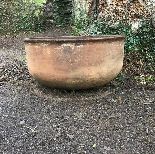 large 19thc steel planter