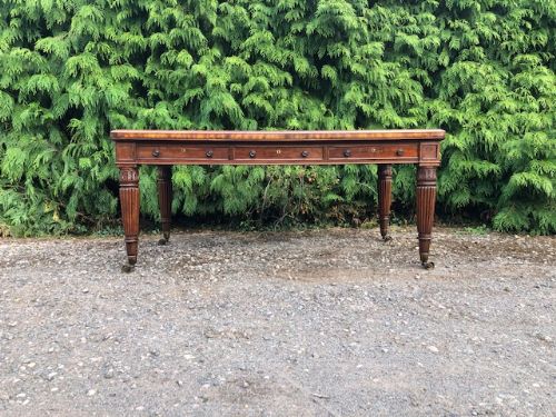 an exceptionnally good 19thc regency period six drawer mahogany library table