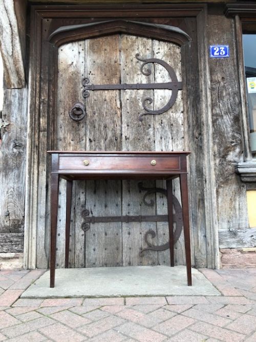 a late 18th century george iii period single drawer mahogany side table oak lined and with original brasses