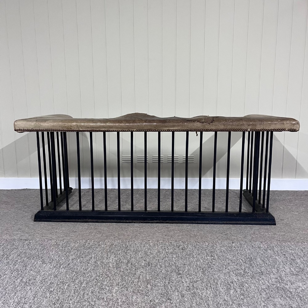 upholstered 19th century steel club fender