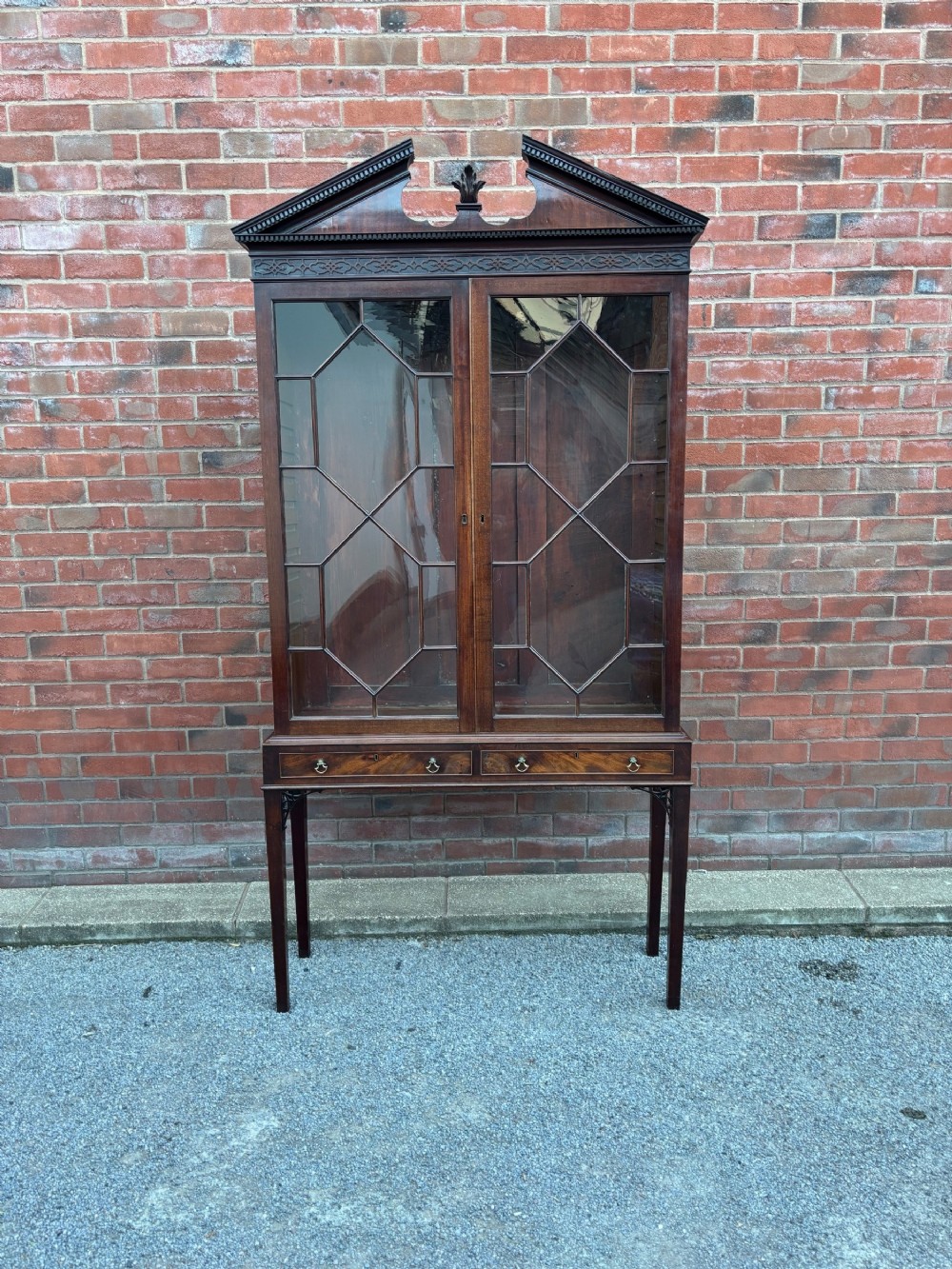 18th century chippendale period mahogany cabinet on stand